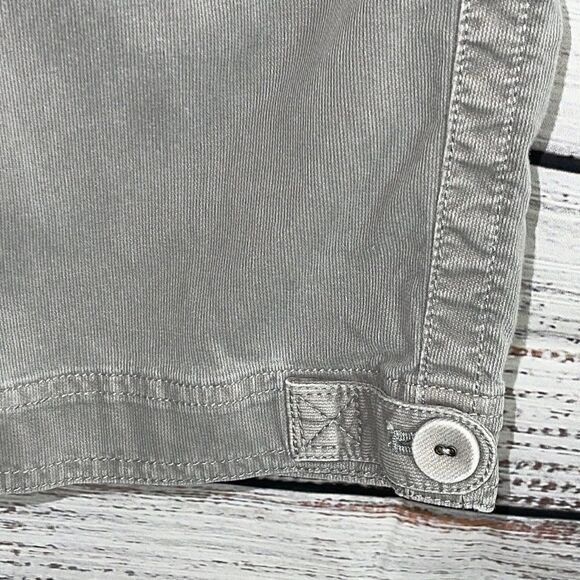 Eddie Bauer pants Womens size 4 bermuda Y2K cropped shaw corduroy gray Pockets - Picture 5 of 8